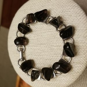 Retro Boho Tumbled Smoky Quartz Bracelet